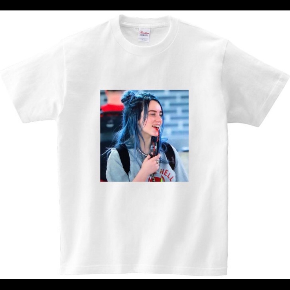 Billie Eilish Smiling White Shirt